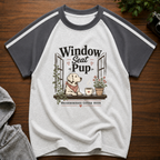 Window Seat Pup Brew Line Raglan Baby T-Shirt