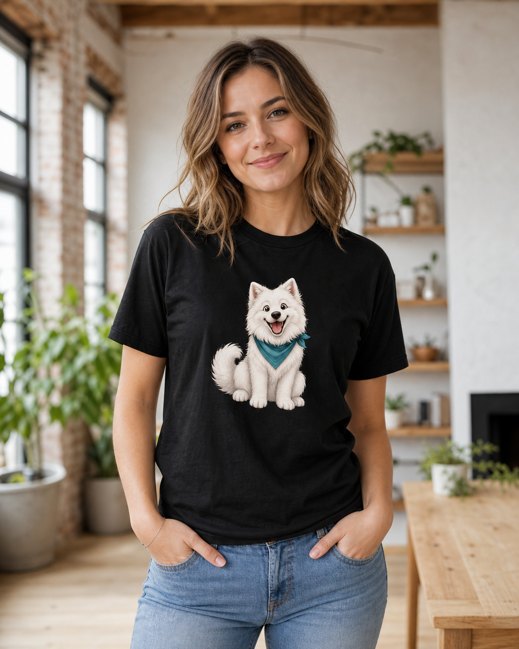 Samoyed Big Smile T-Shirt | Samoyed Dog Lover Fluffy Tee
