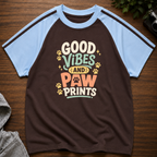 Good Vibes and Paw Prints Brew Line Raglan T-Shirt