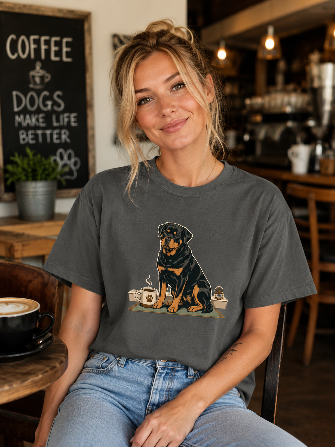 Rottweiler Heavy Roast Guardian Blend T-Shirt | Rottie Coffee Tee