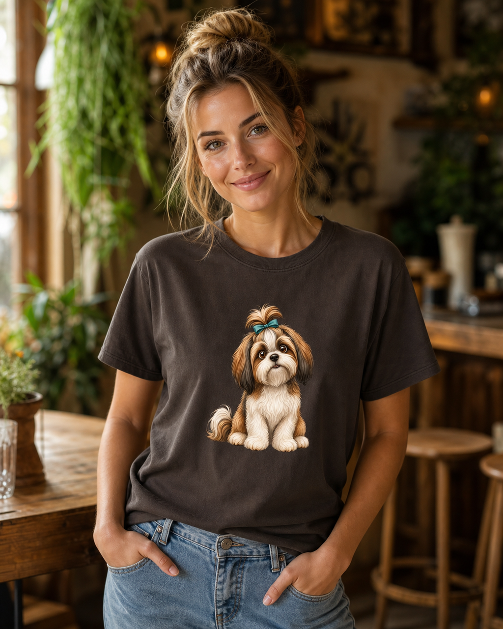 Shih Tzu Top Knot T-Shirt | Shih Tzu Dog Lover Tee