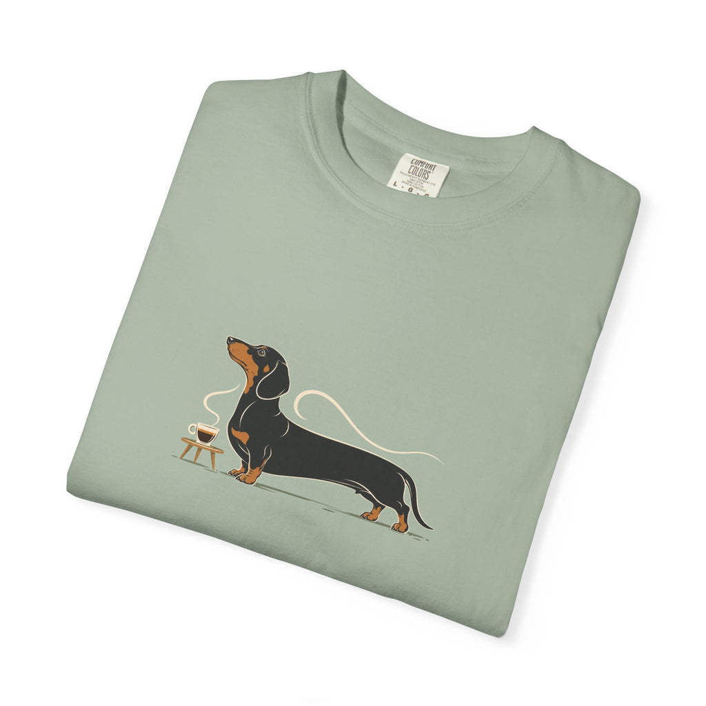 Dachshund Long Pour Espresso T-Shirt | Funny Dachshund Coffee Tee