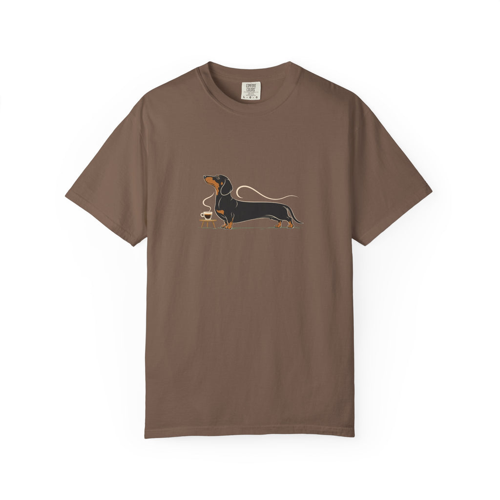 Dachshund Long Pour Espresso T-Shirt | Funny Dachshund Coffee Tee