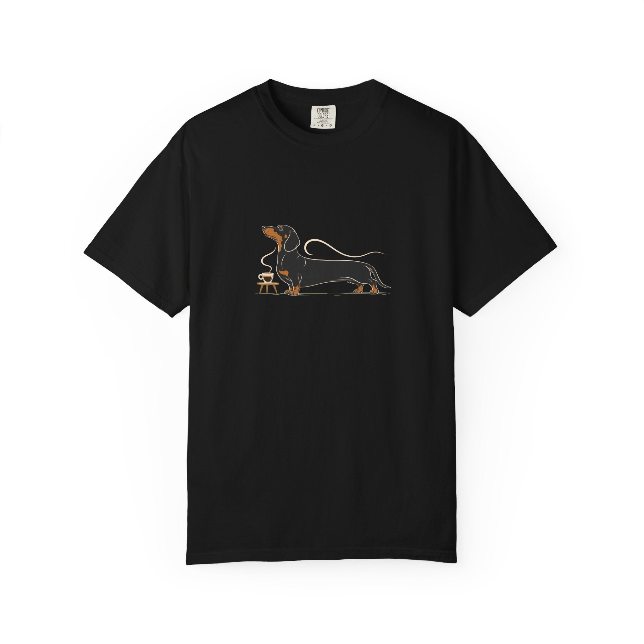 Dachshund Long Pour Espresso T-Shirt | Funny Dachshund Coffee Tee