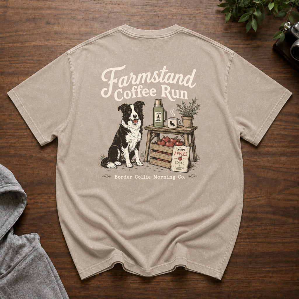 Farmstand Coffee Run Snow Washed Oversized Cotton T-Shirt