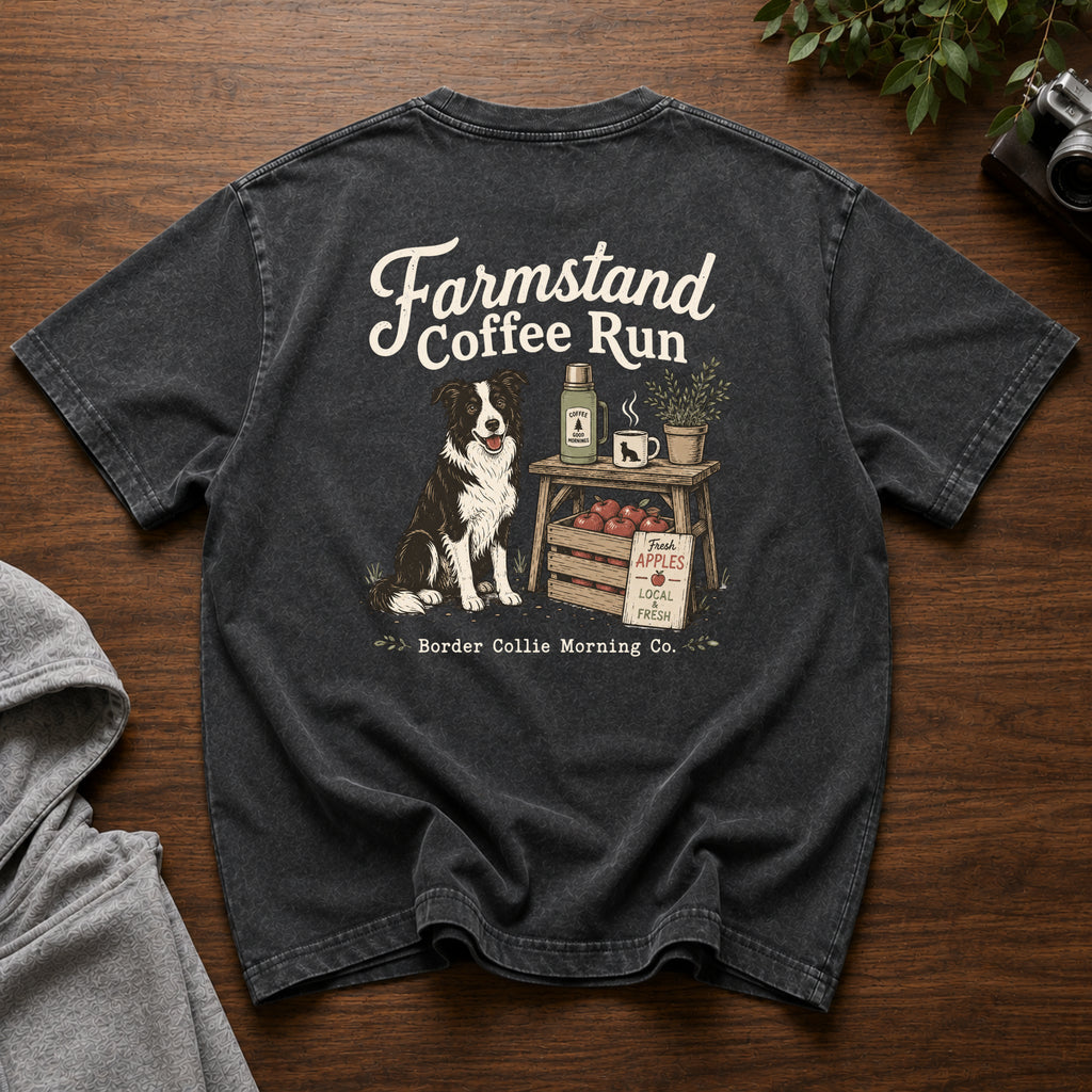 Farmstand Coffee Run Snow Washed Oversized Cotton T-Shirt