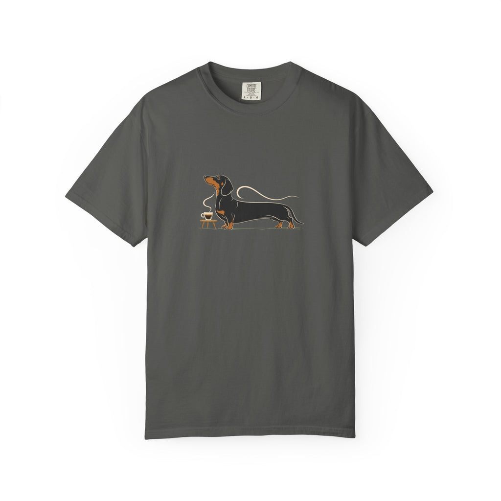 Dachshund Long Pour Espresso T-Shirt | Funny Dachshund Coffee Tee