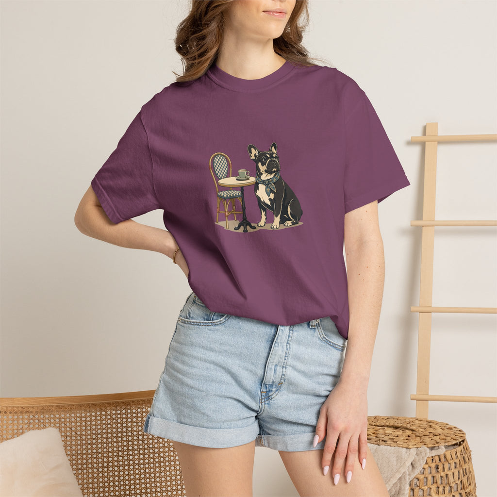 French Bulldog Tiny Cup Big Attitude T-Shirt | Frenchie Coffee Tee