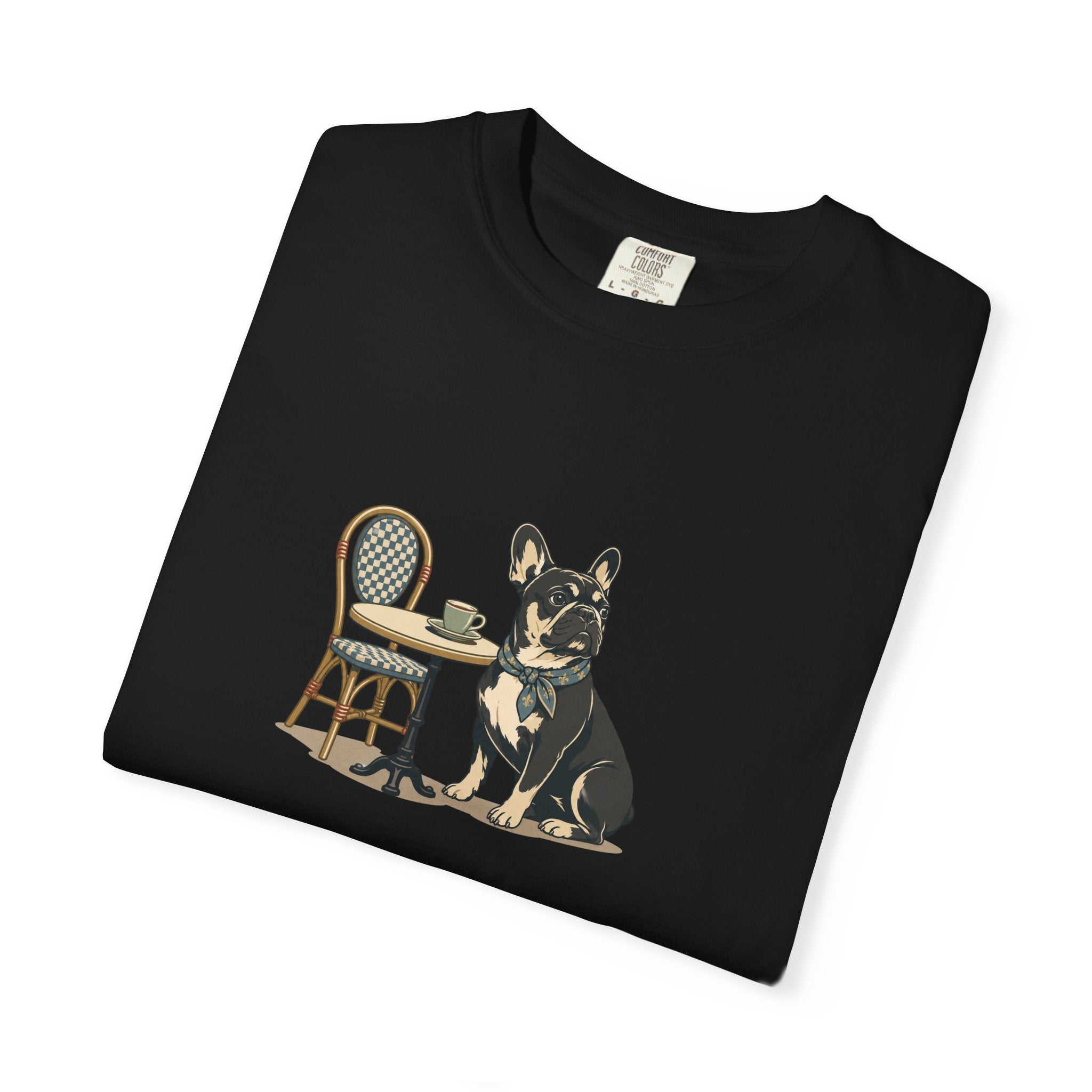 French Bulldog Tiny Cup Big Attitude T-Shirt | Frenchie Coffee Tee
