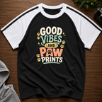 Good Vibes and Paw Prints Brew Line Raglan T-Shirt