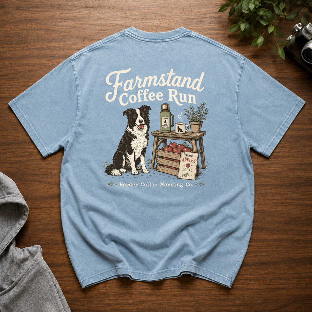 Farmstand Coffee Run Snow Washed Oversized Cotton T-Shirt