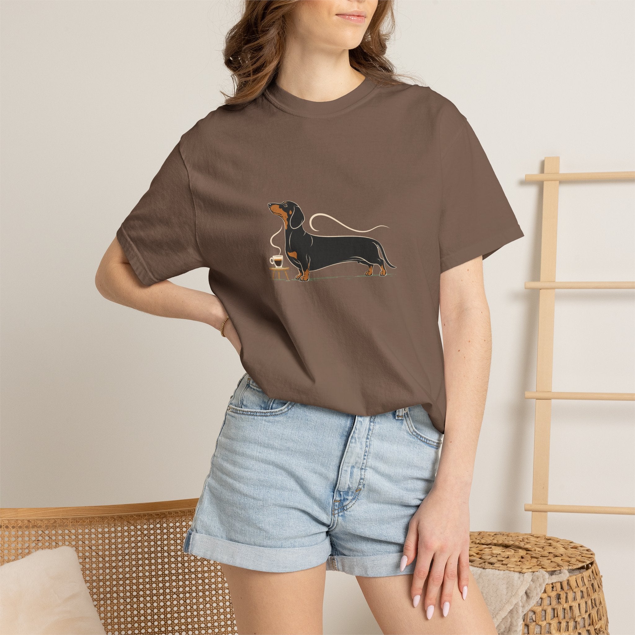 Dachshund Long Pour Espresso T-Shirt | Funny Dachshund Coffee Tee