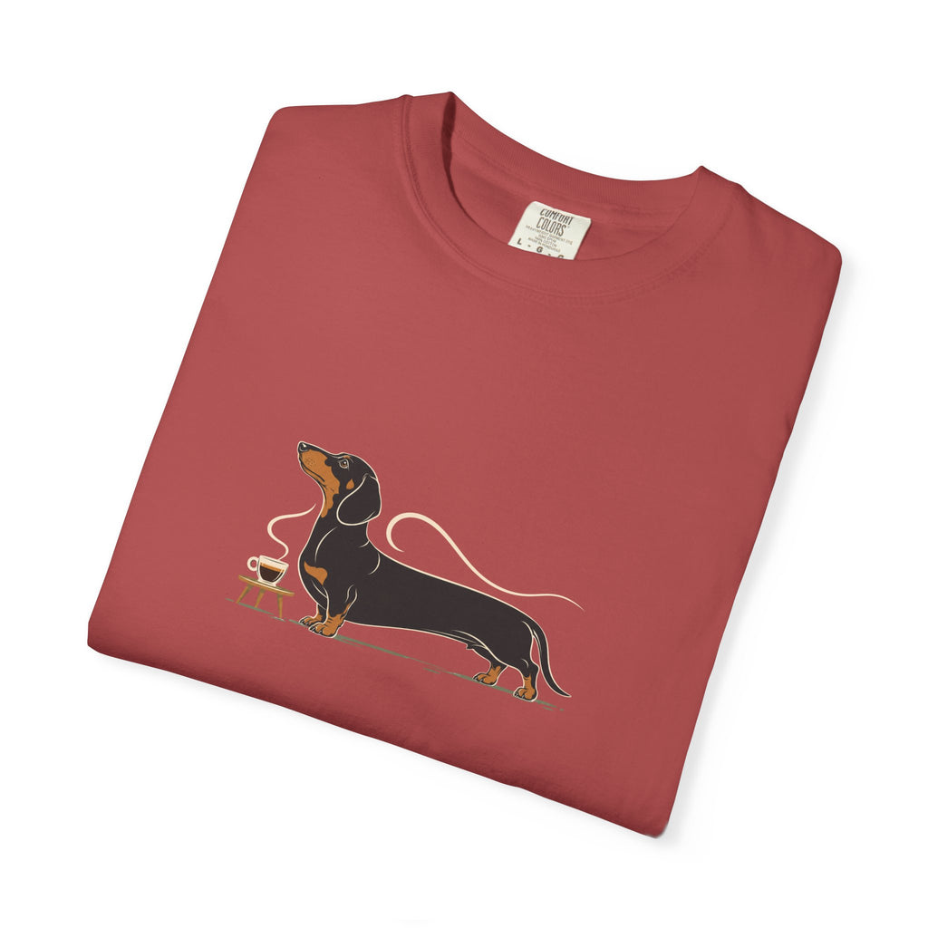 Dachshund Long Pour Espresso T-Shirt | Funny Dachshund Coffee Tee