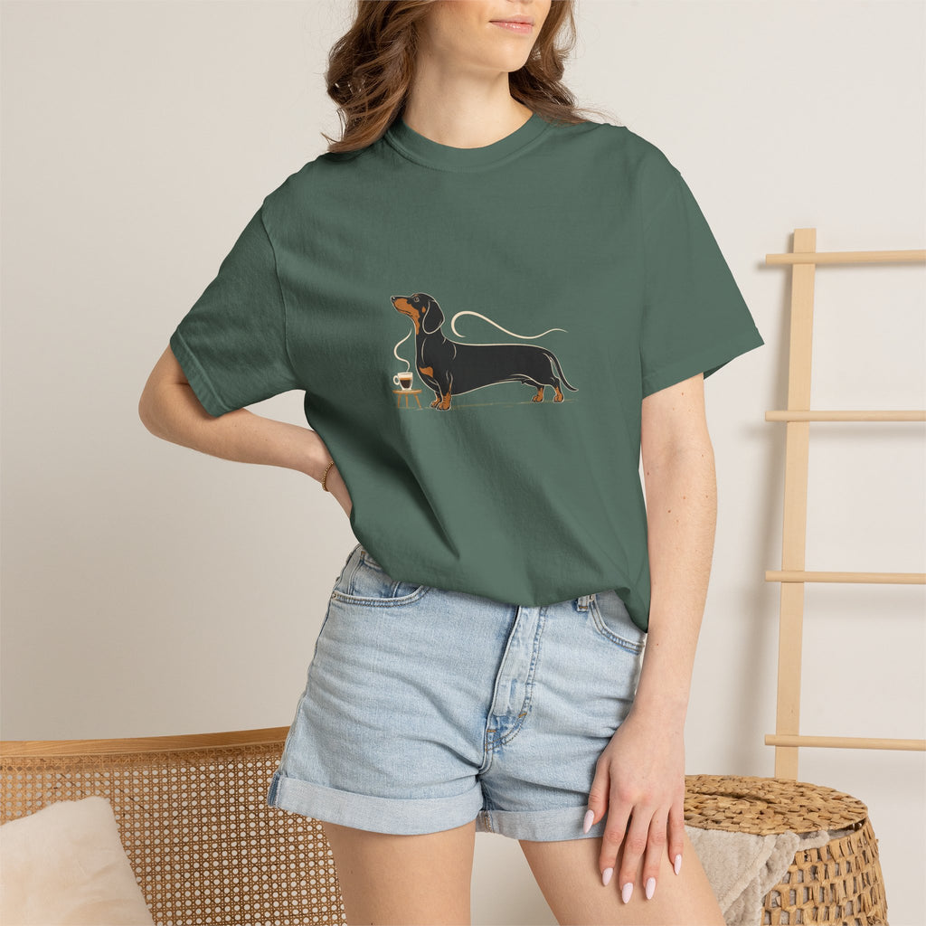 Dachshund Long Pour Espresso T-Shirt | Funny Dachshund Coffee Tee