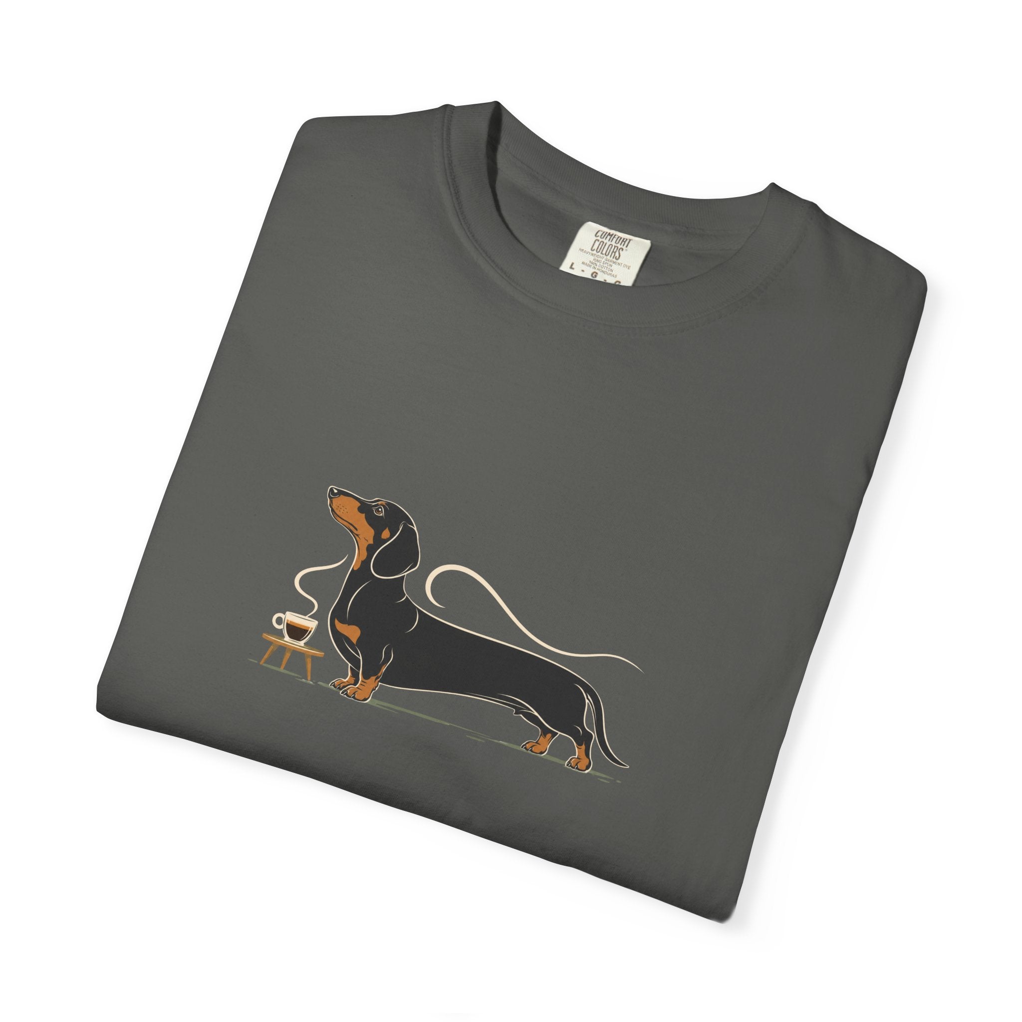 Dachshund Long Pour Espresso T-Shirt | Funny Dachshund Coffee Tee