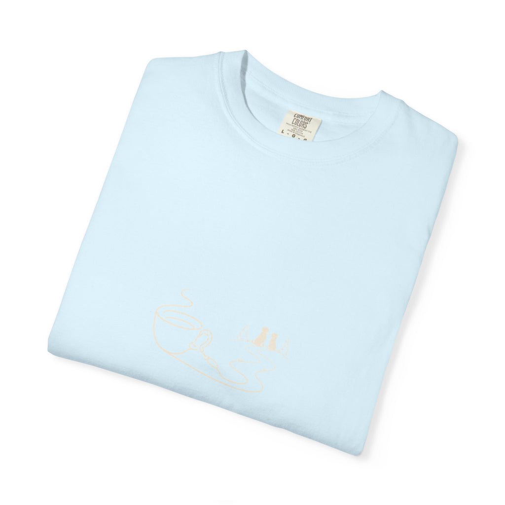 Coffee Leash Trail T-Shirt | Dog Hiking Coffee Lover Tee