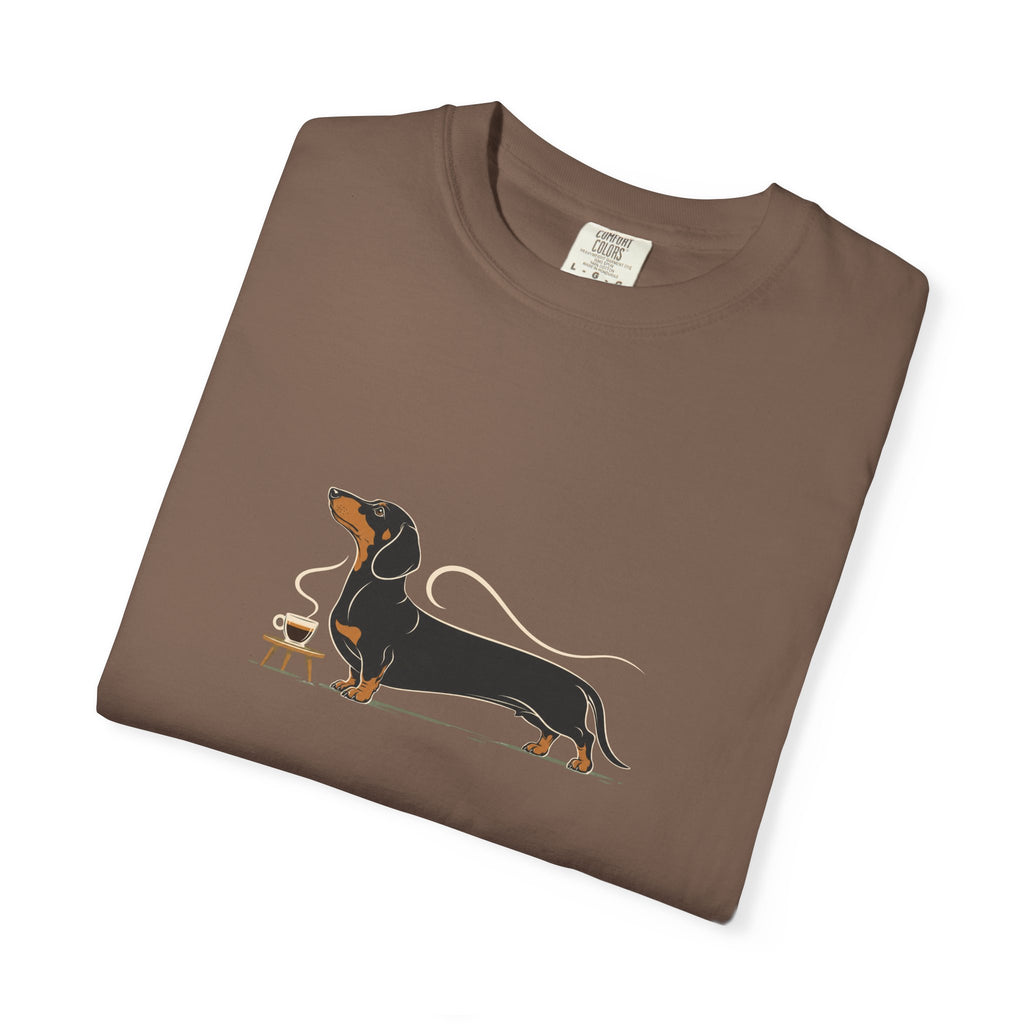 Dachshund Long Pour Espresso T-Shirt | Funny Dachshund Coffee Tee