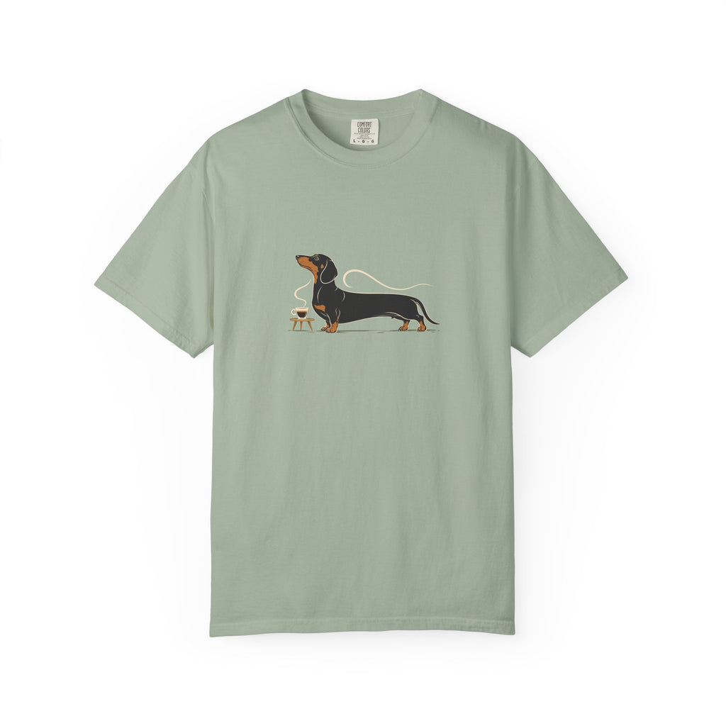 Dachshund Long Pour Espresso T-Shirt | Funny Dachshund Coffee Tee