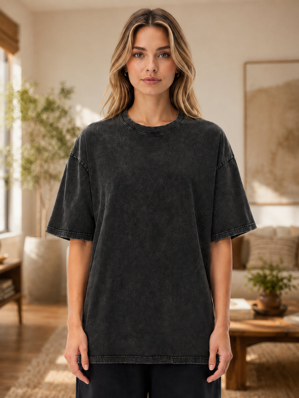 Cabin Coffee Companion Snow Washed Oversized Cotton T-Shirt