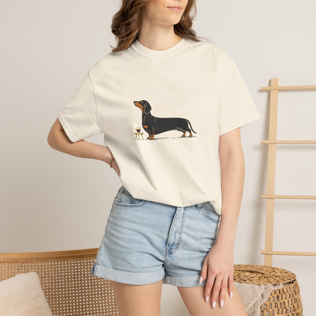Dachshund Long Pour Espresso T-Shirt | Funny Dachshund Coffee Tee