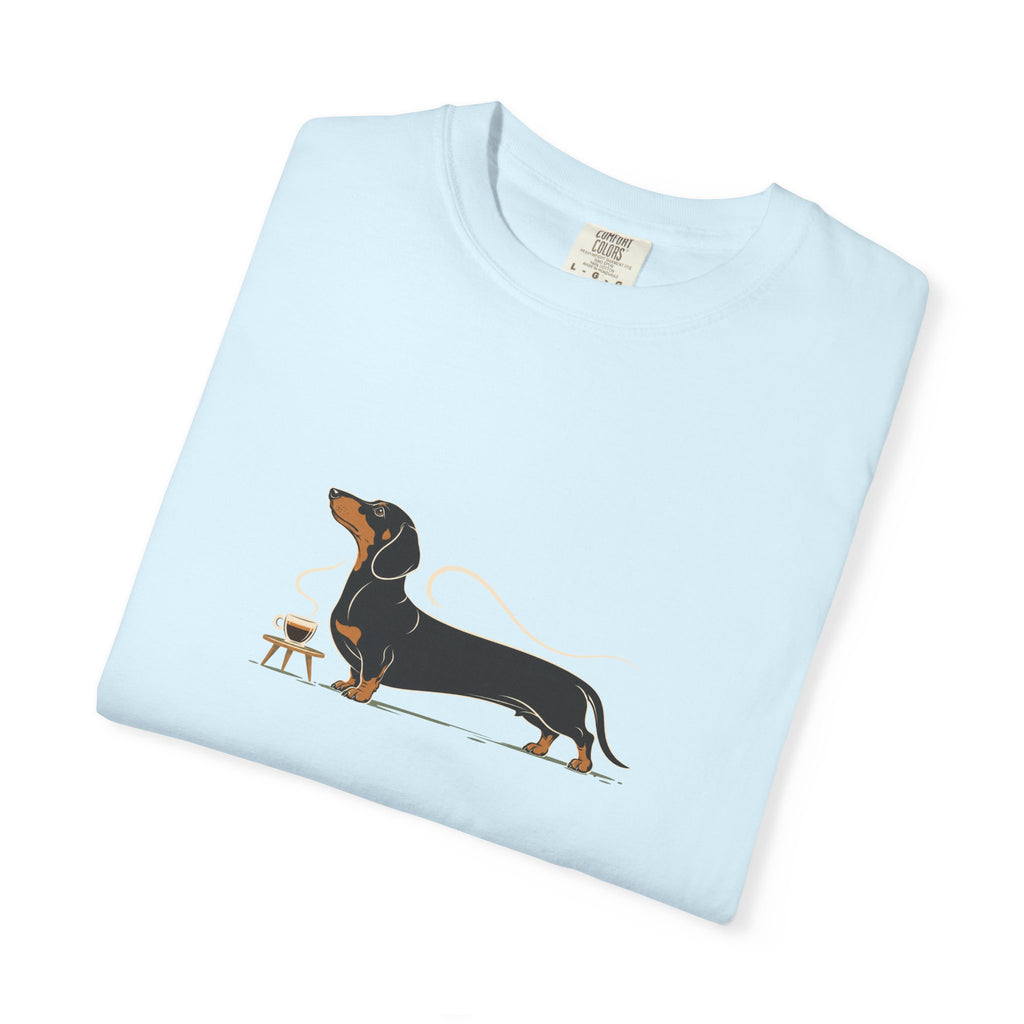 Dachshund Long Pour Espresso T-Shirt | Funny Dachshund Coffee Tee