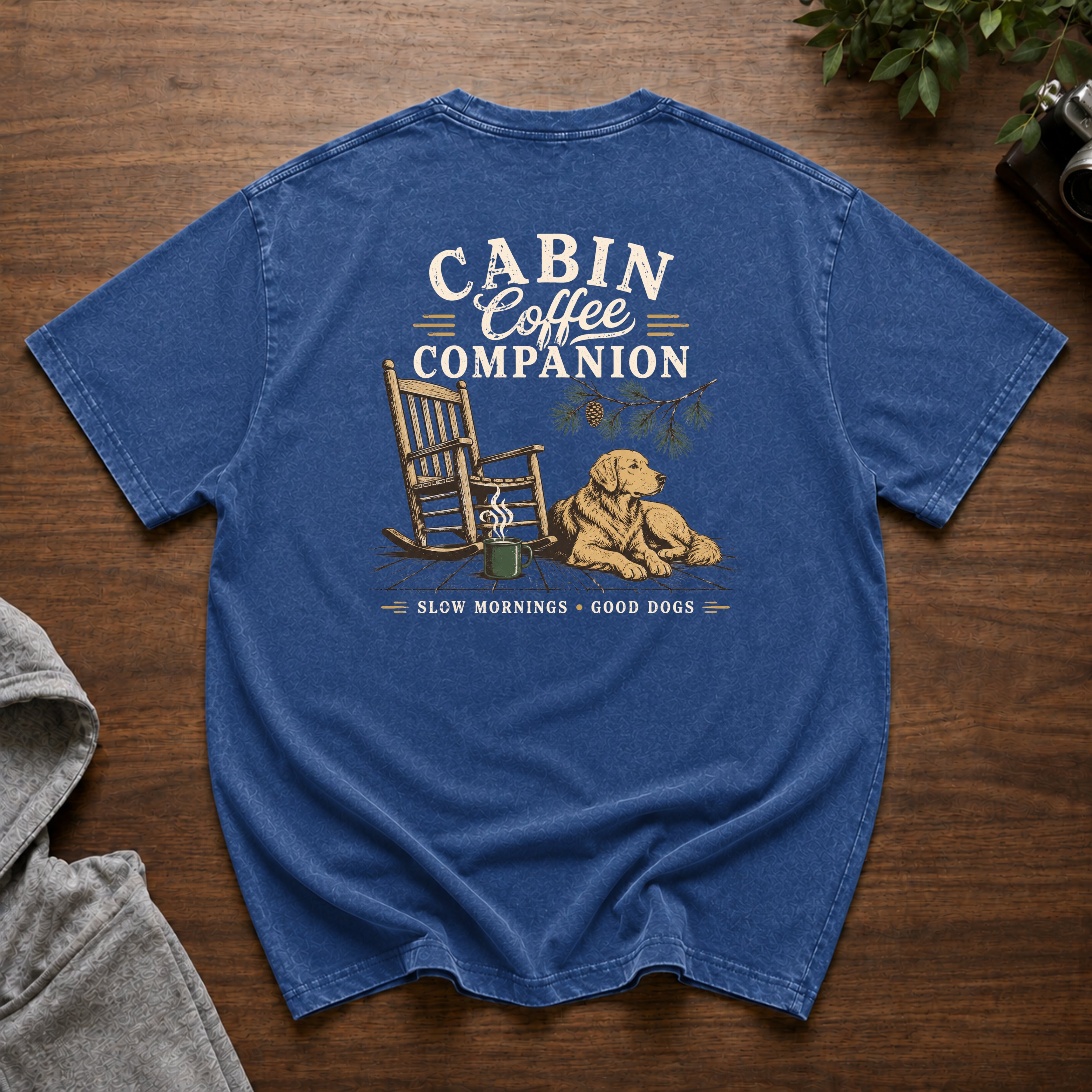 Cabin Coffee Companion Snow Washed Oversized Cotton T-Shirt
