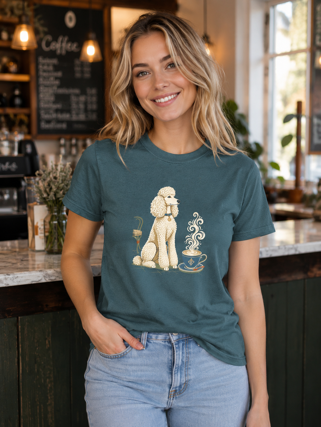 Poodle Foam Trim Cappuccino T-Shirt | Poodle Coffee Tee