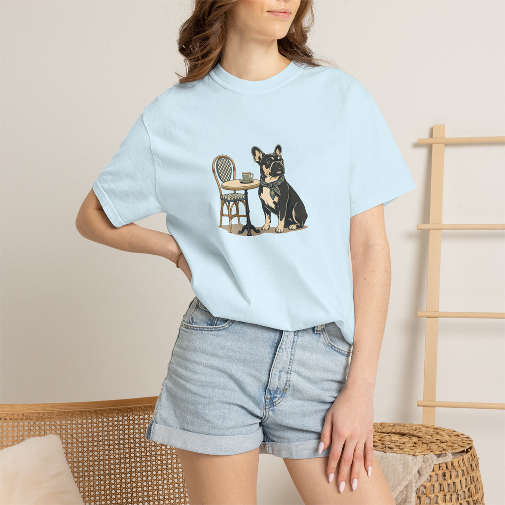 French Bulldog Tiny Cup Big Attitude T-Shirt | Frenchie Coffee Tee