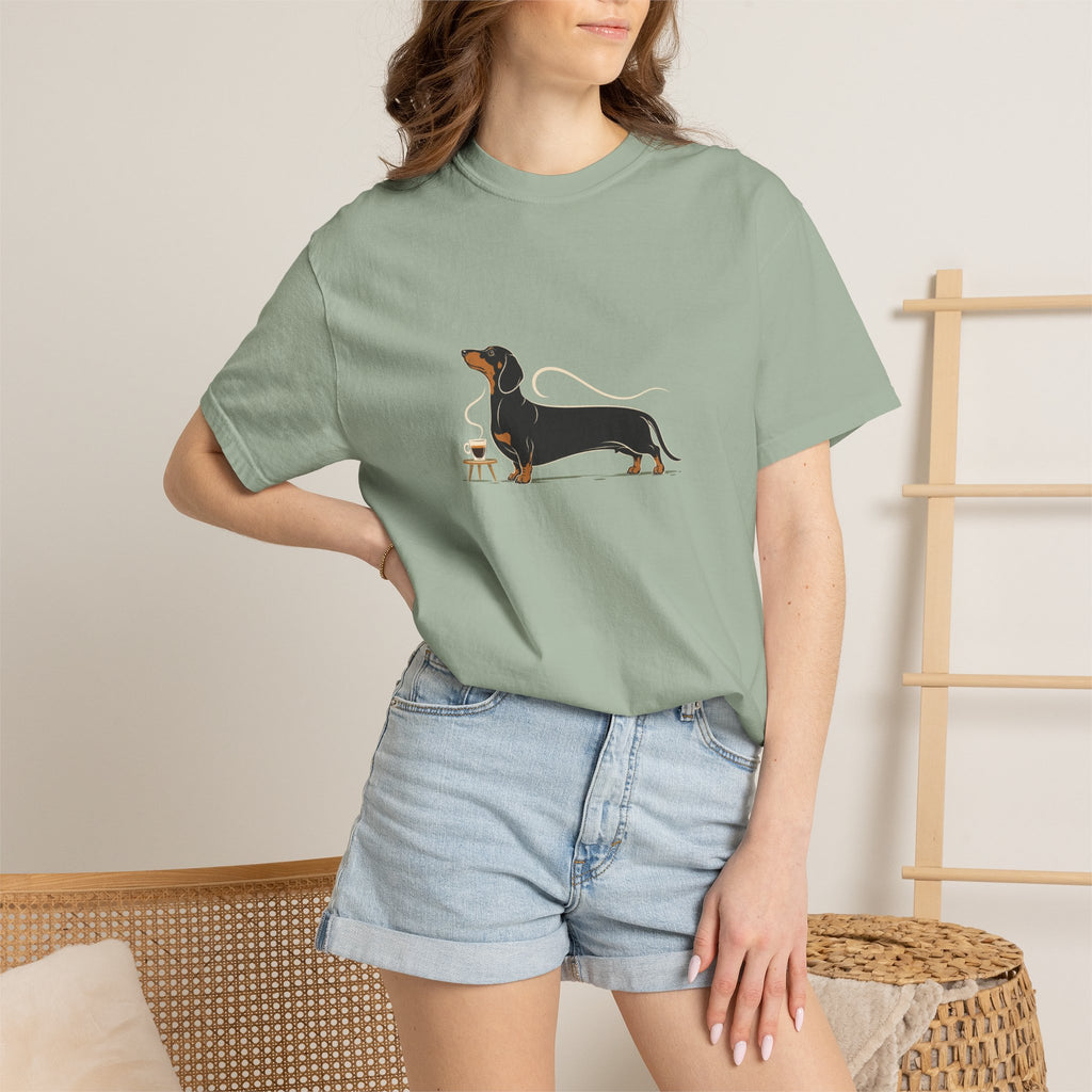 Dachshund Long Pour Espresso T-Shirt | Funny Dachshund Coffee Tee