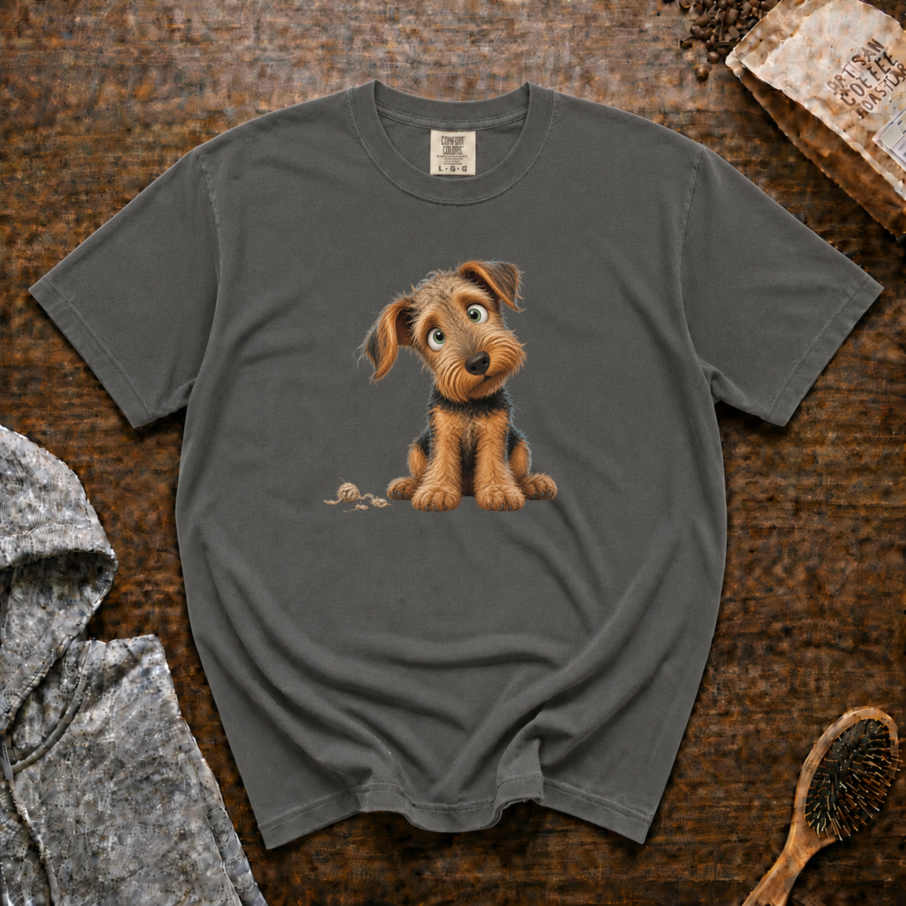 Airedale Terrier â Tangled Trouble T-Shirt — Pepper
