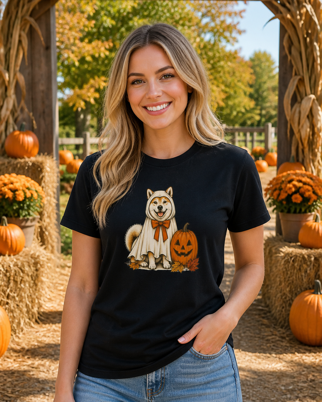 Akita Halloween T-Shirt