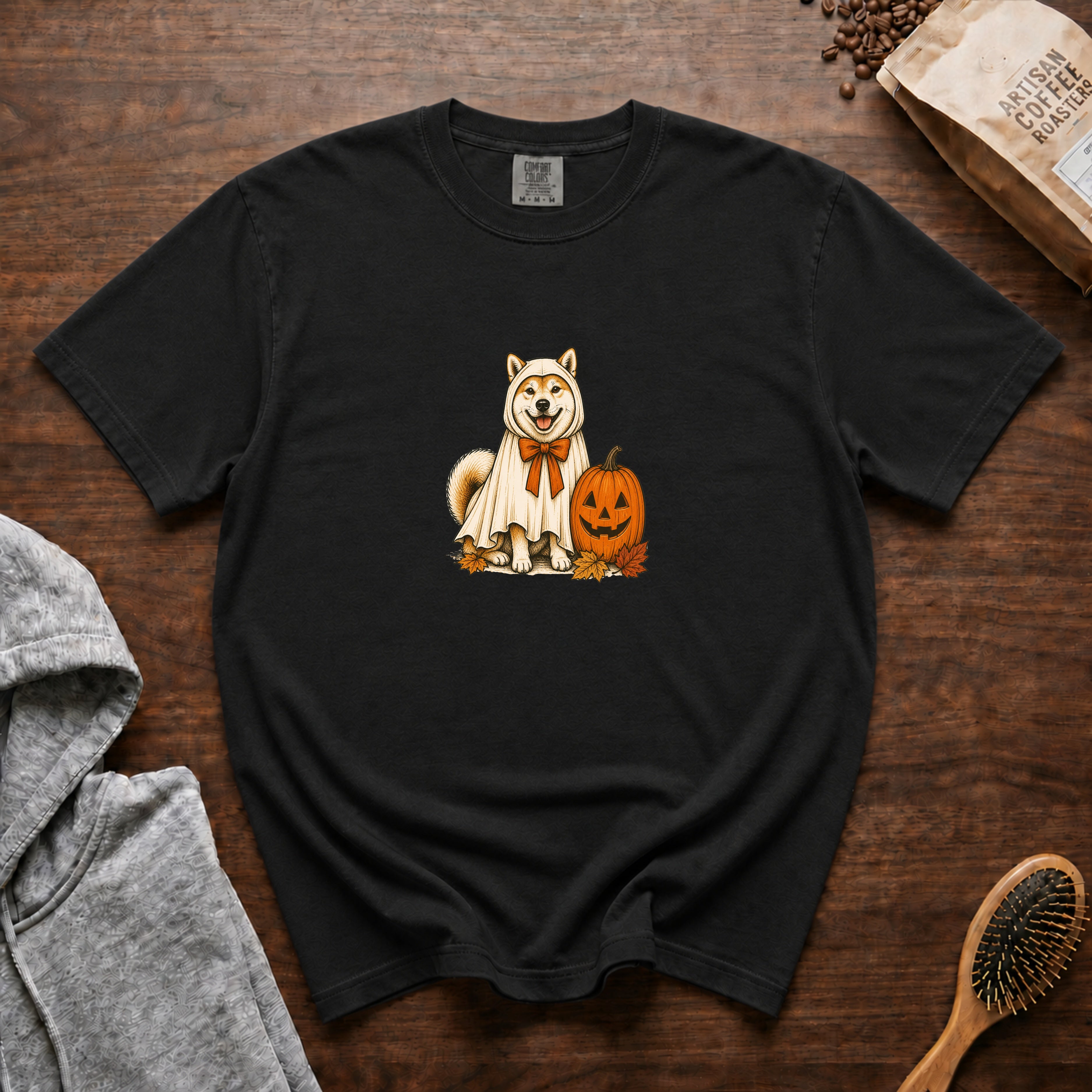 Akita Halloween T-Shirt — Black