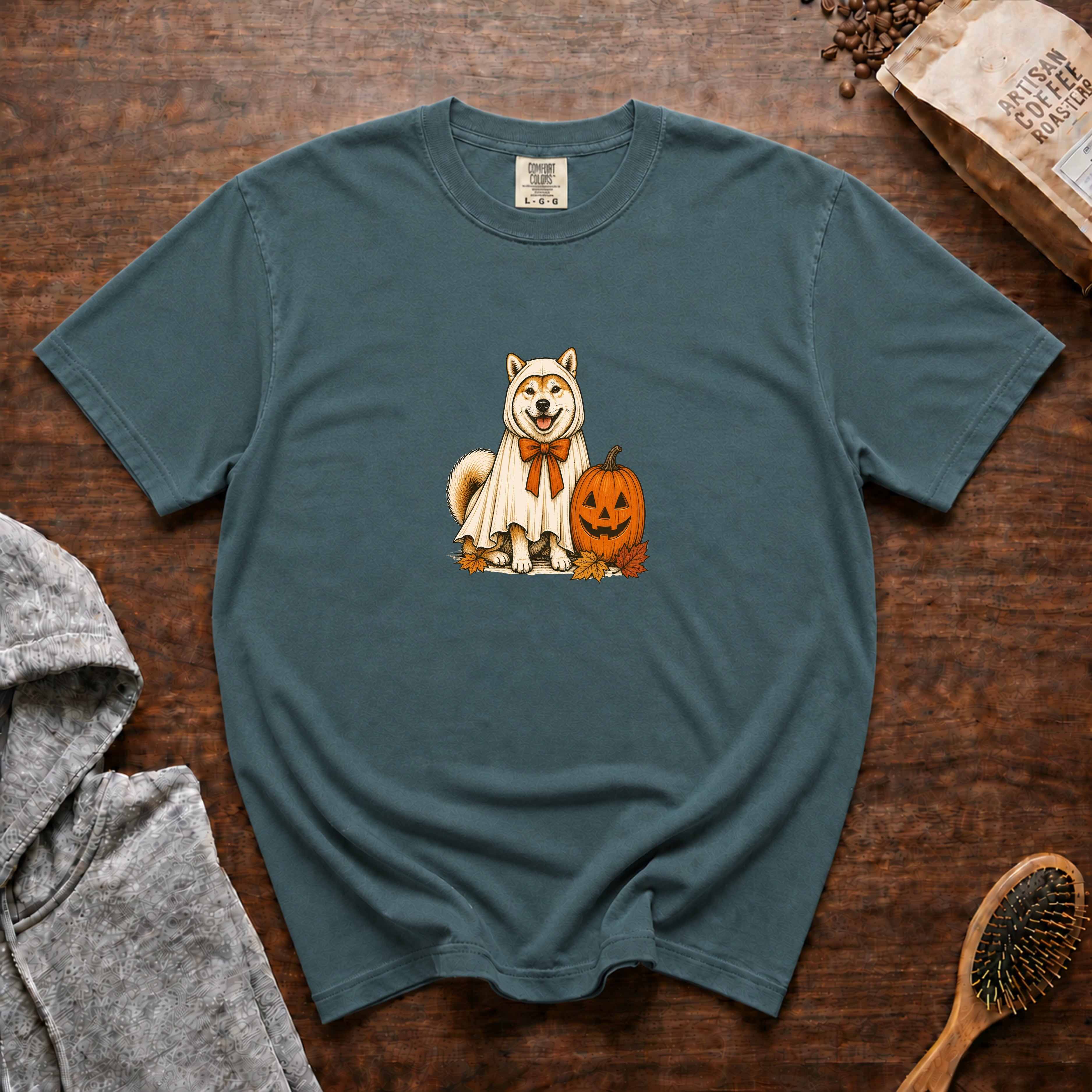 Akita Halloween T-Shirt — Blue Spruce