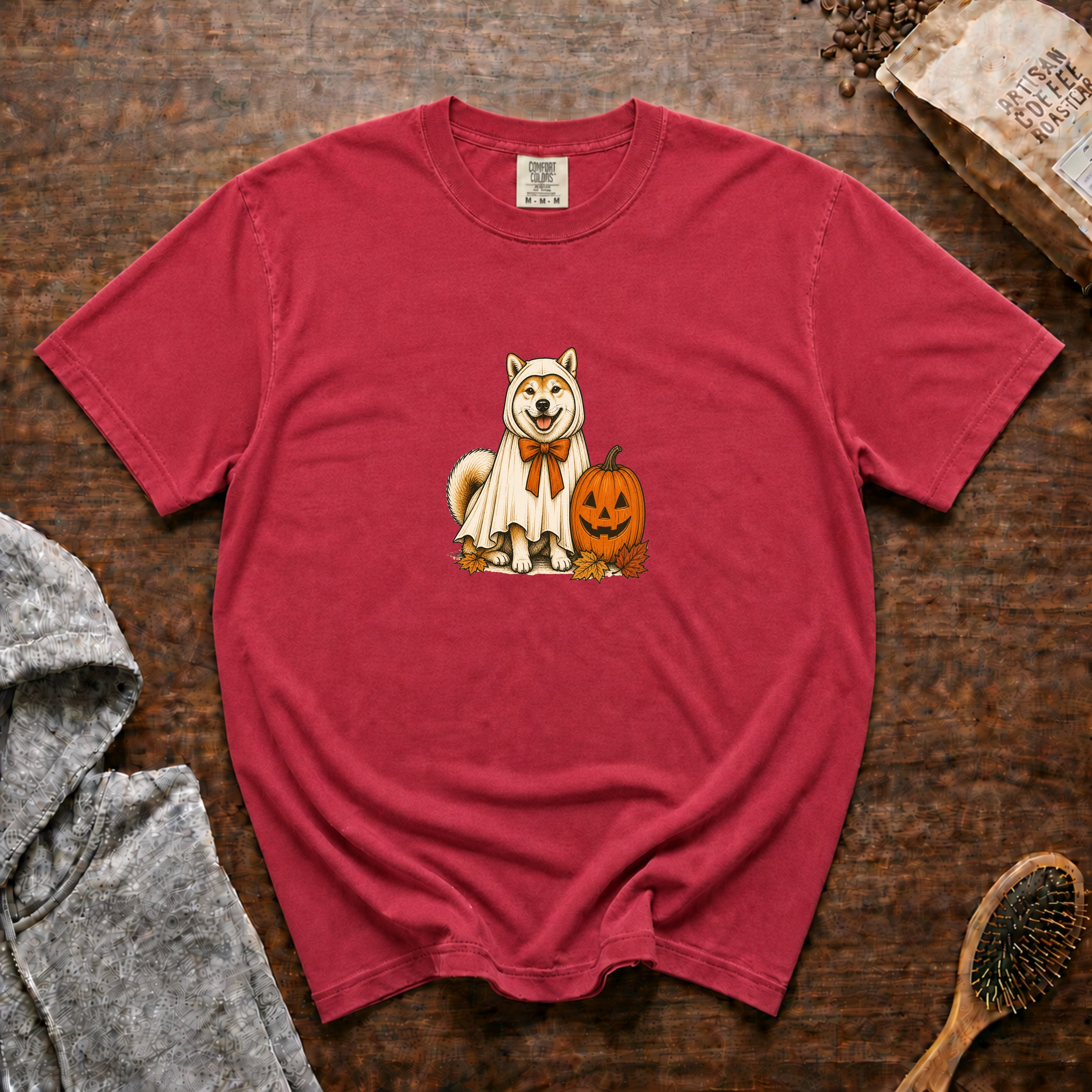 Akita Halloween T-Shirt — Crimson