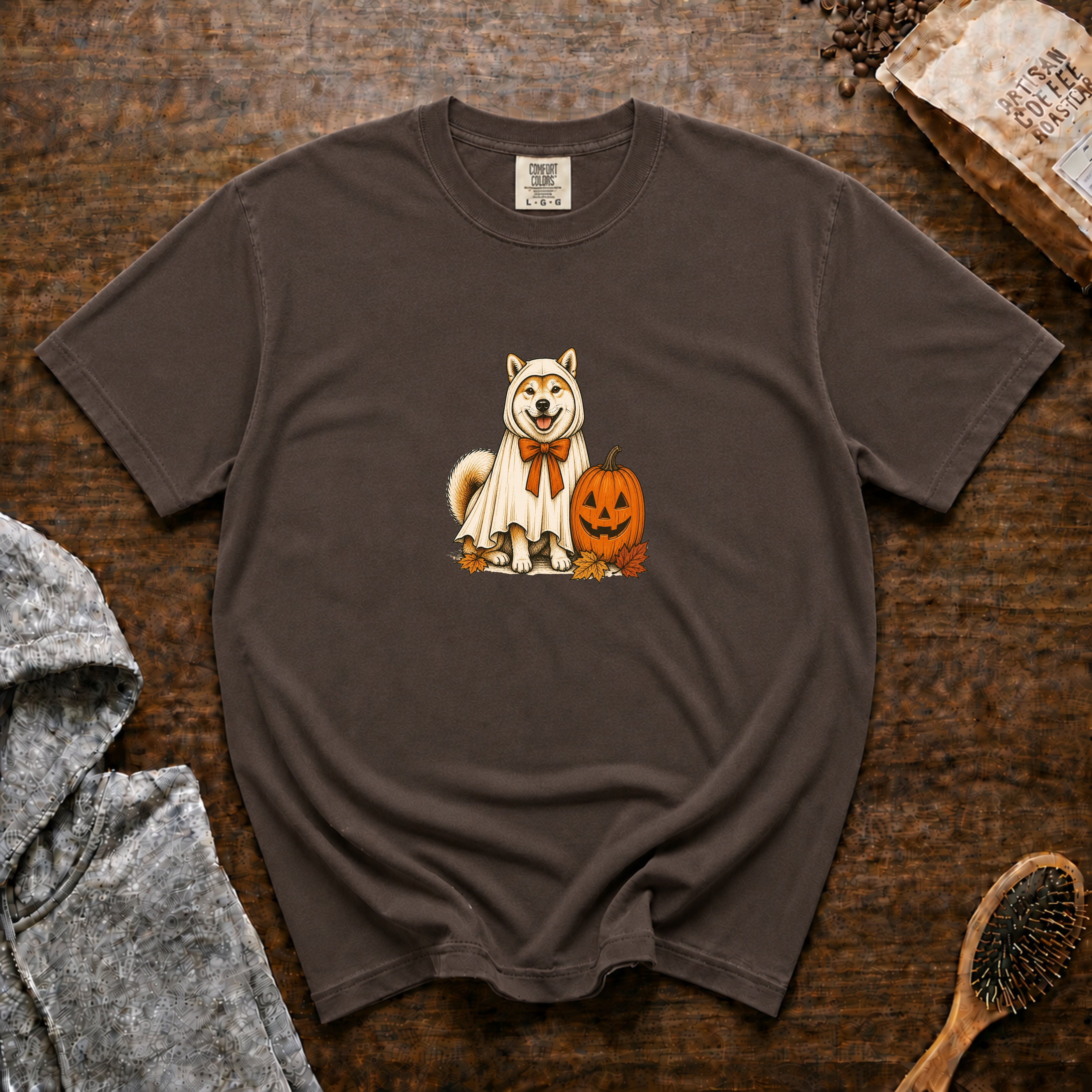 Akita Halloween T-Shirt — Espresso