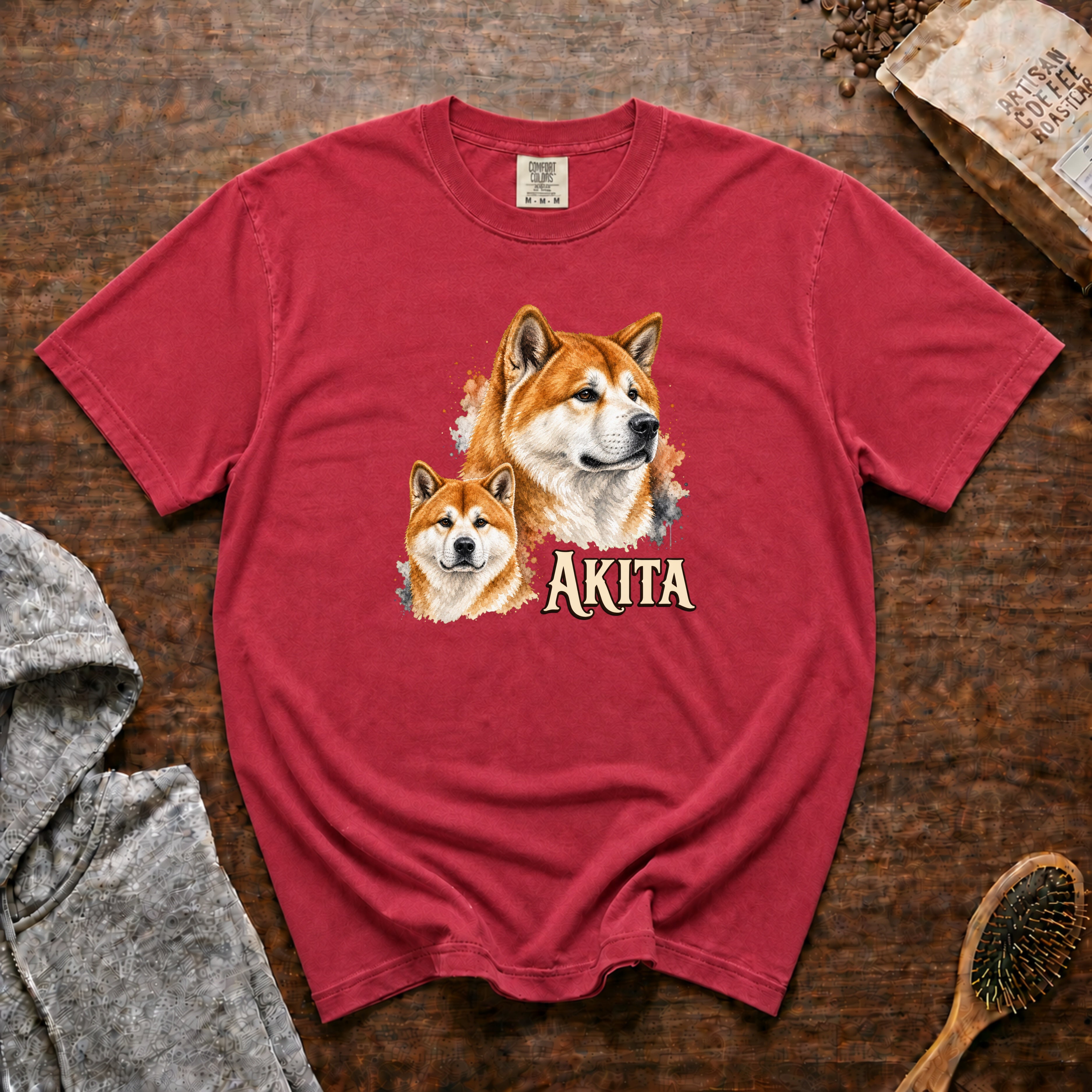 Akita T-Shirt — Crimson