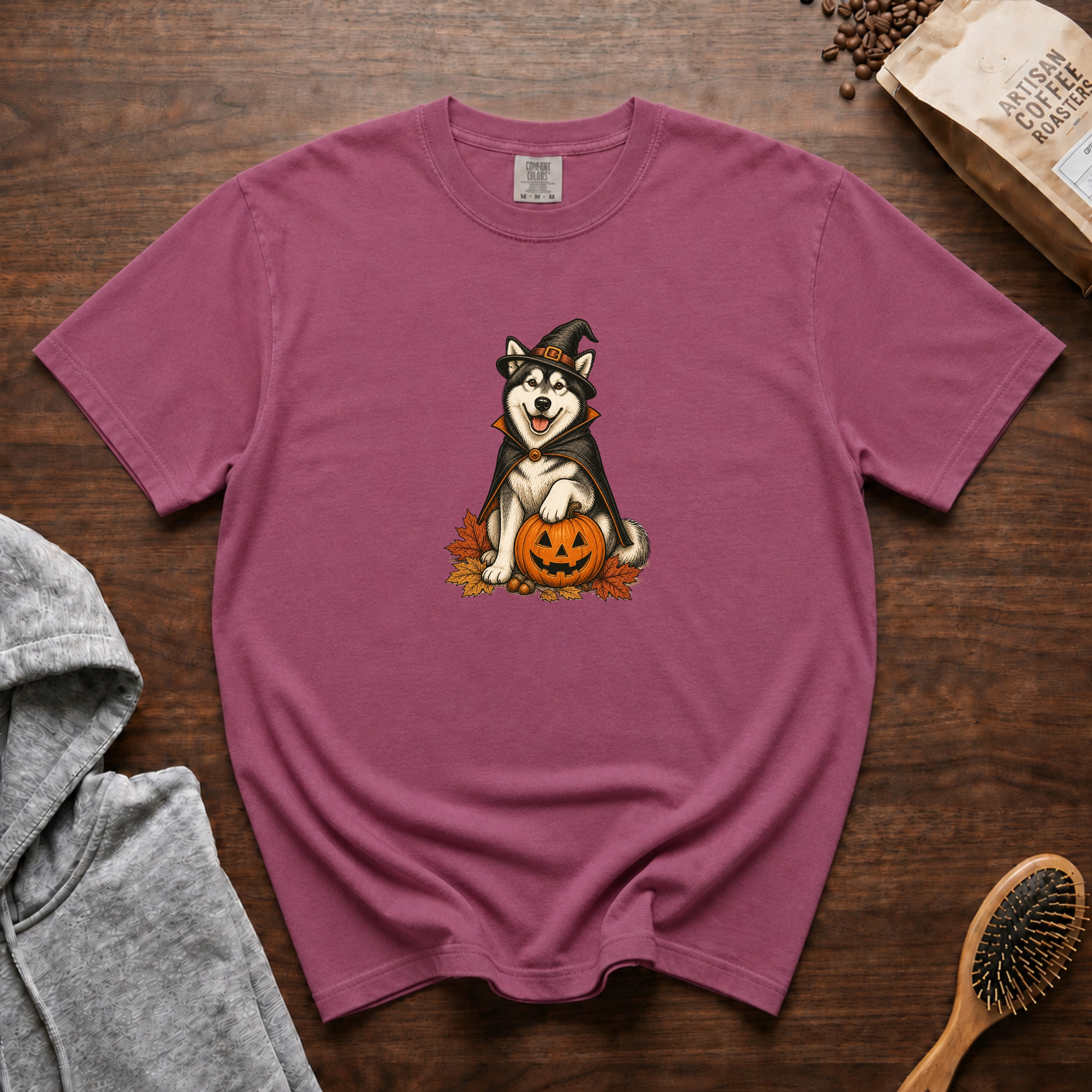 Alaskan Malamute Halloween T-Shirt — Berry