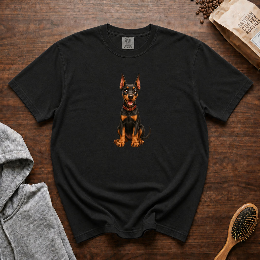 Alert Doberman T-Shirt — Black