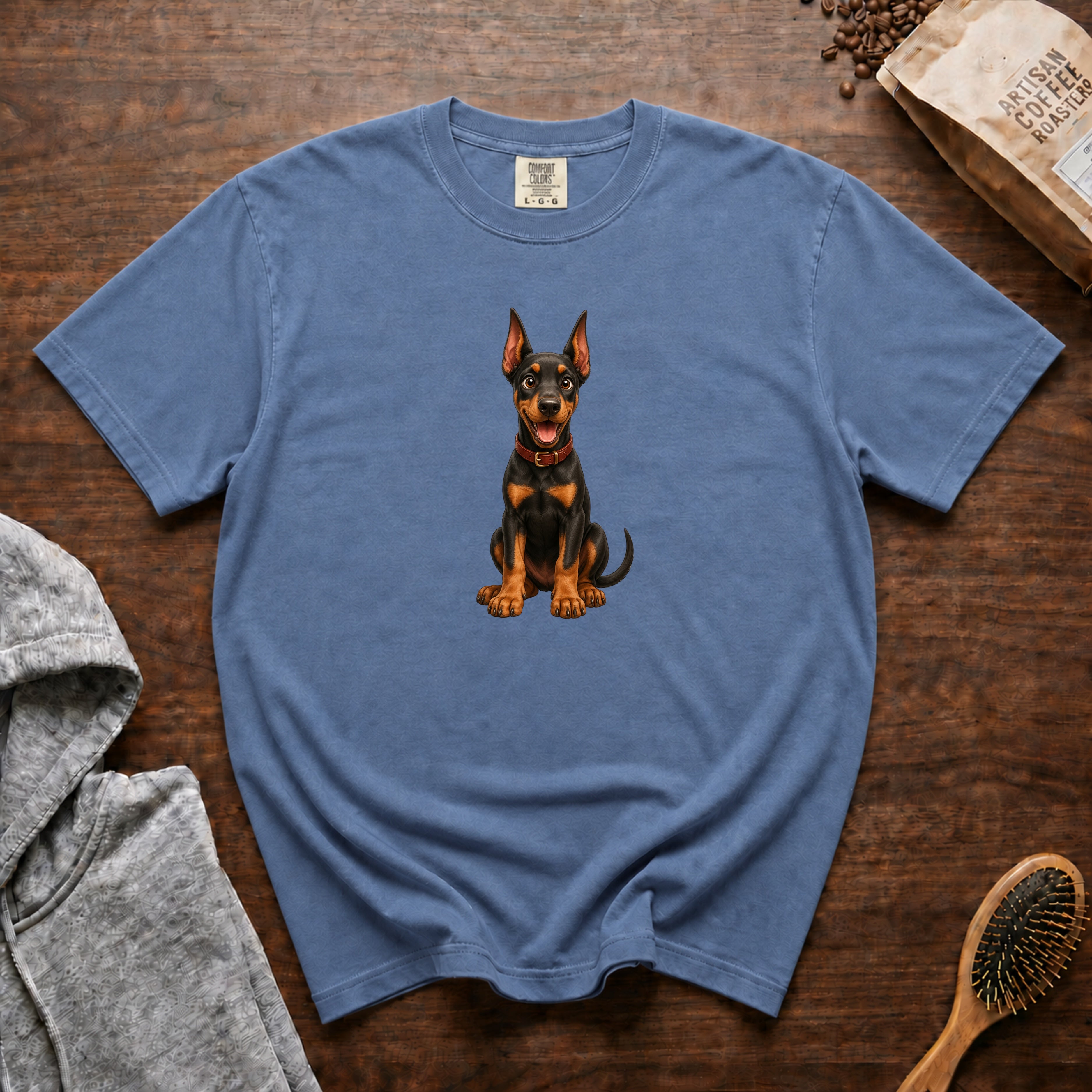 Alert Doberman T-Shirt — Blue Jean
