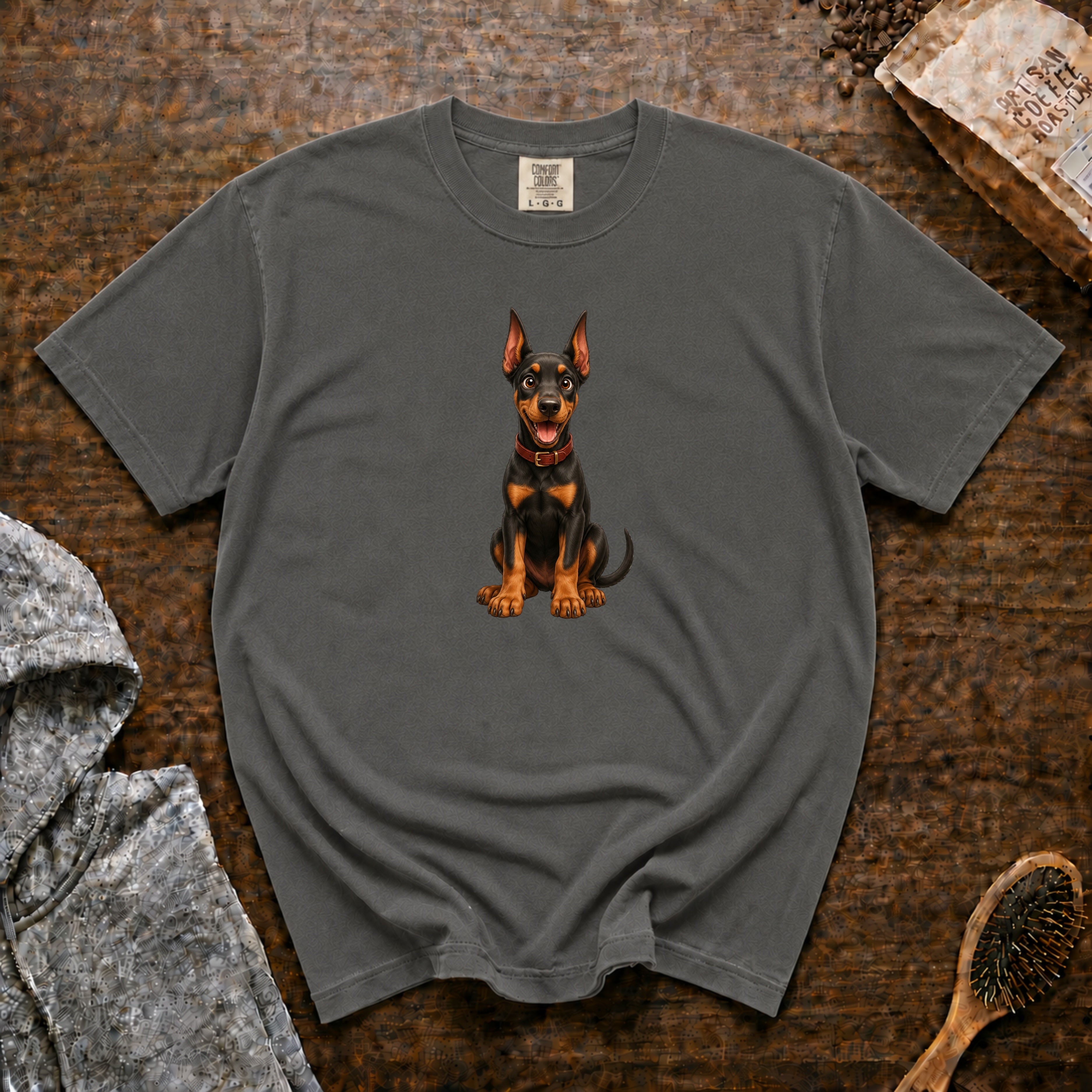 Alert Doberman T-Shirt — Pepper
