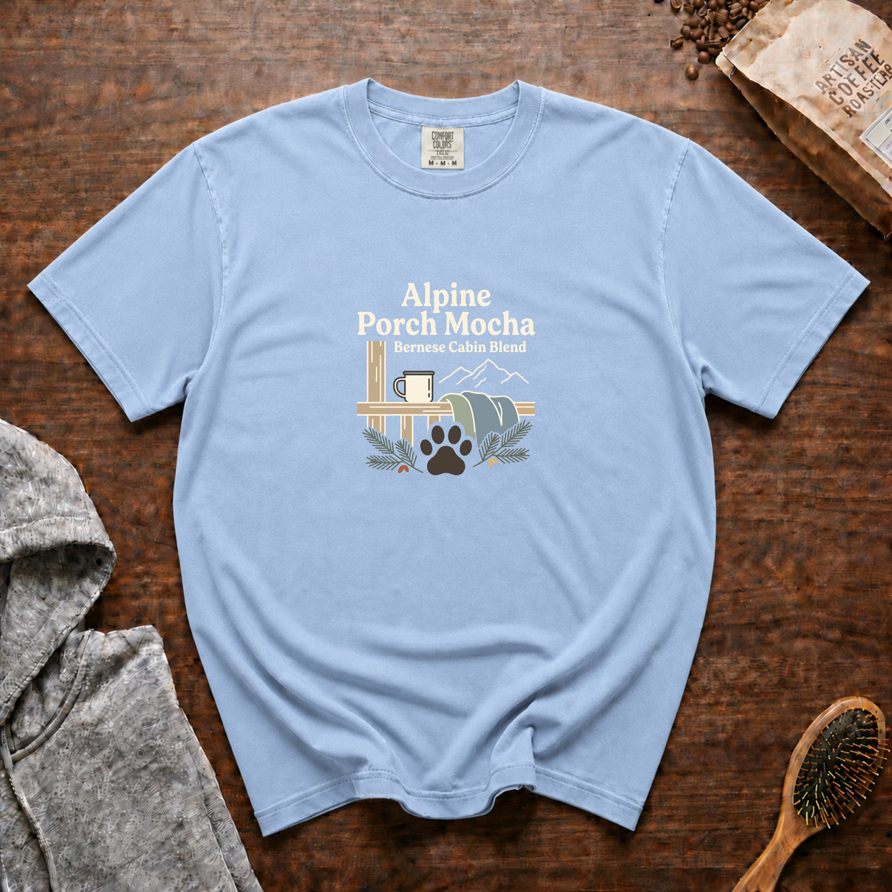 Alpine Porch Mocha T-Shirt — Chambray