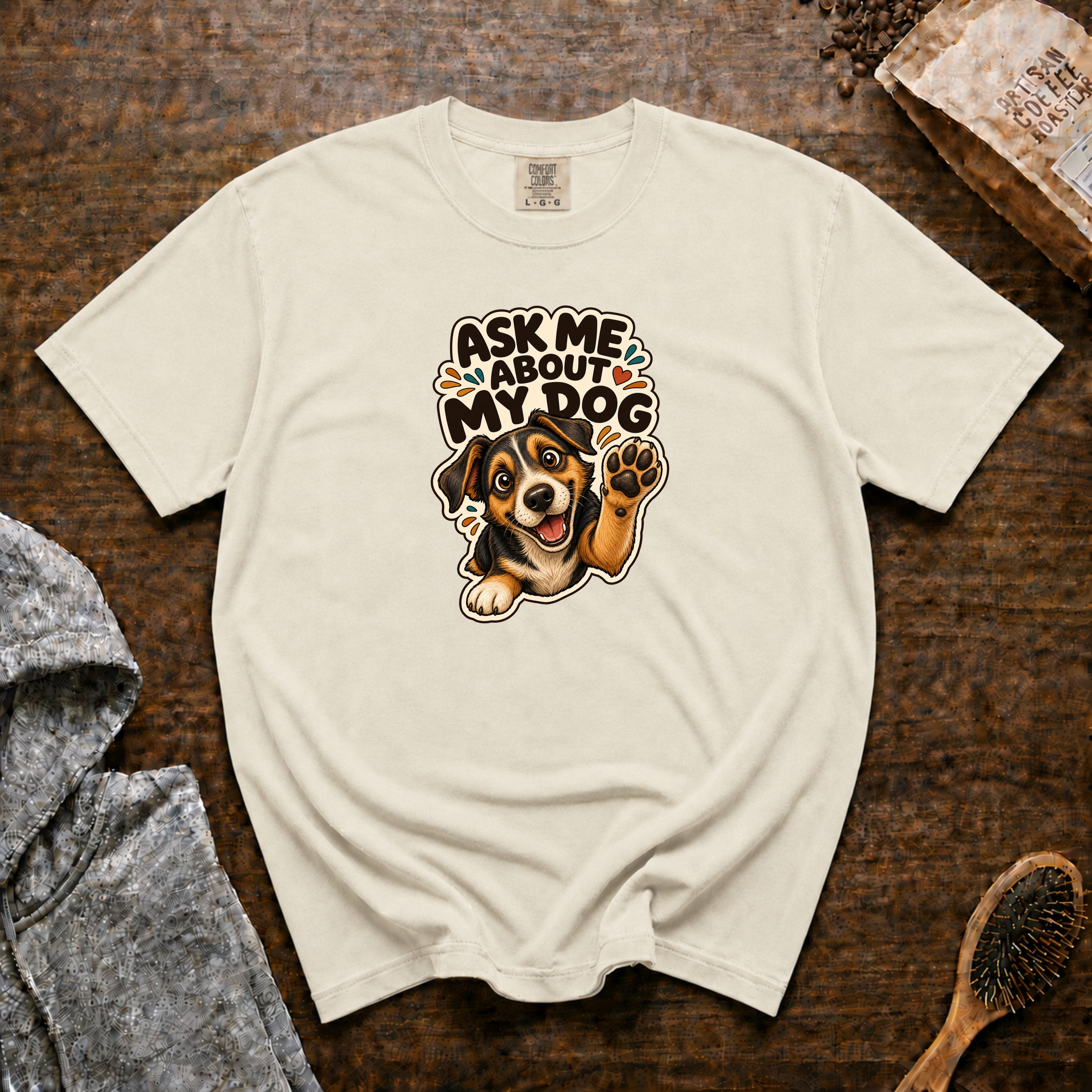 Ask Me About My Dog T-Shirt — Ivory