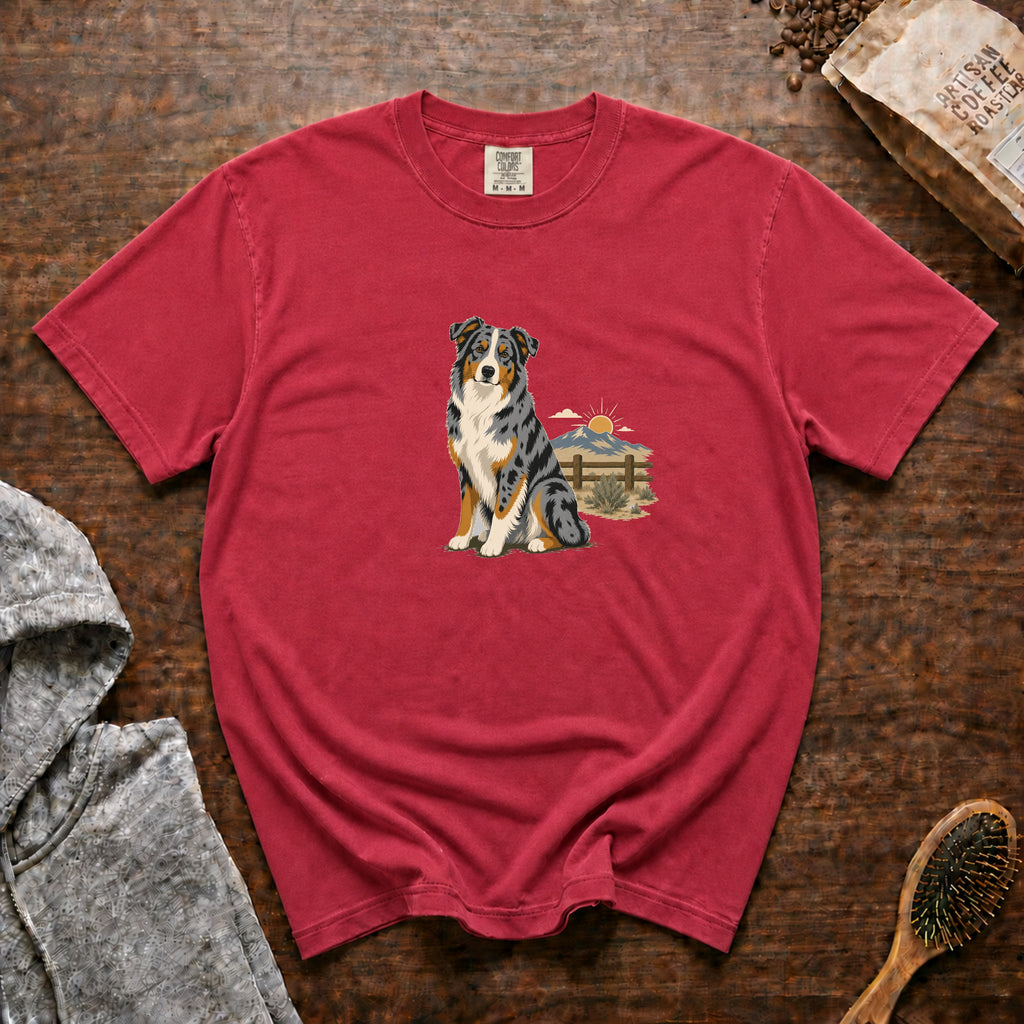 Aussie Ranch Morning T-Shirt — Crimson