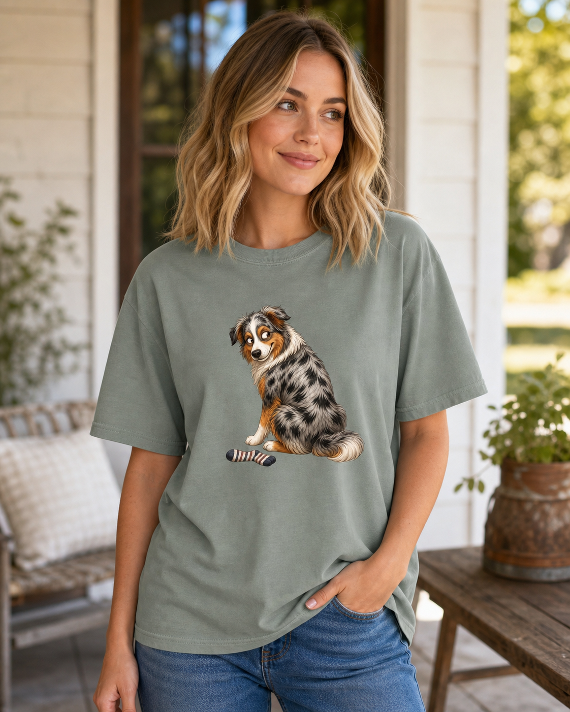 Aussie Side Eye T-Shirt | Australian Shepherd Funny Tee