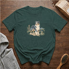 Australian Shepherd Blue Merle Morning Map T-Shirt — Blue Spruce