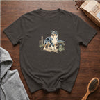 Australian Shepherd Blue Merle Morning Map T-Shirt — Pepper