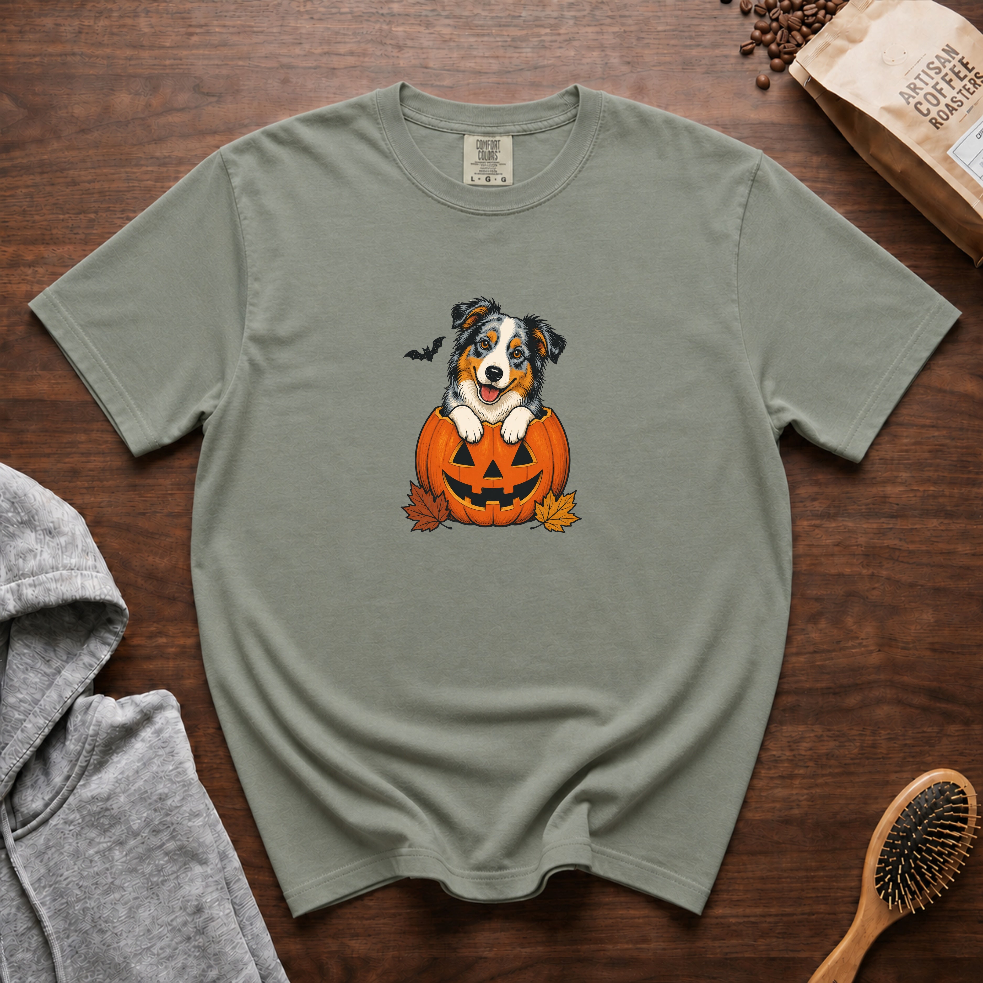 Australian Shepherd Halloween T-Shirt — Bay