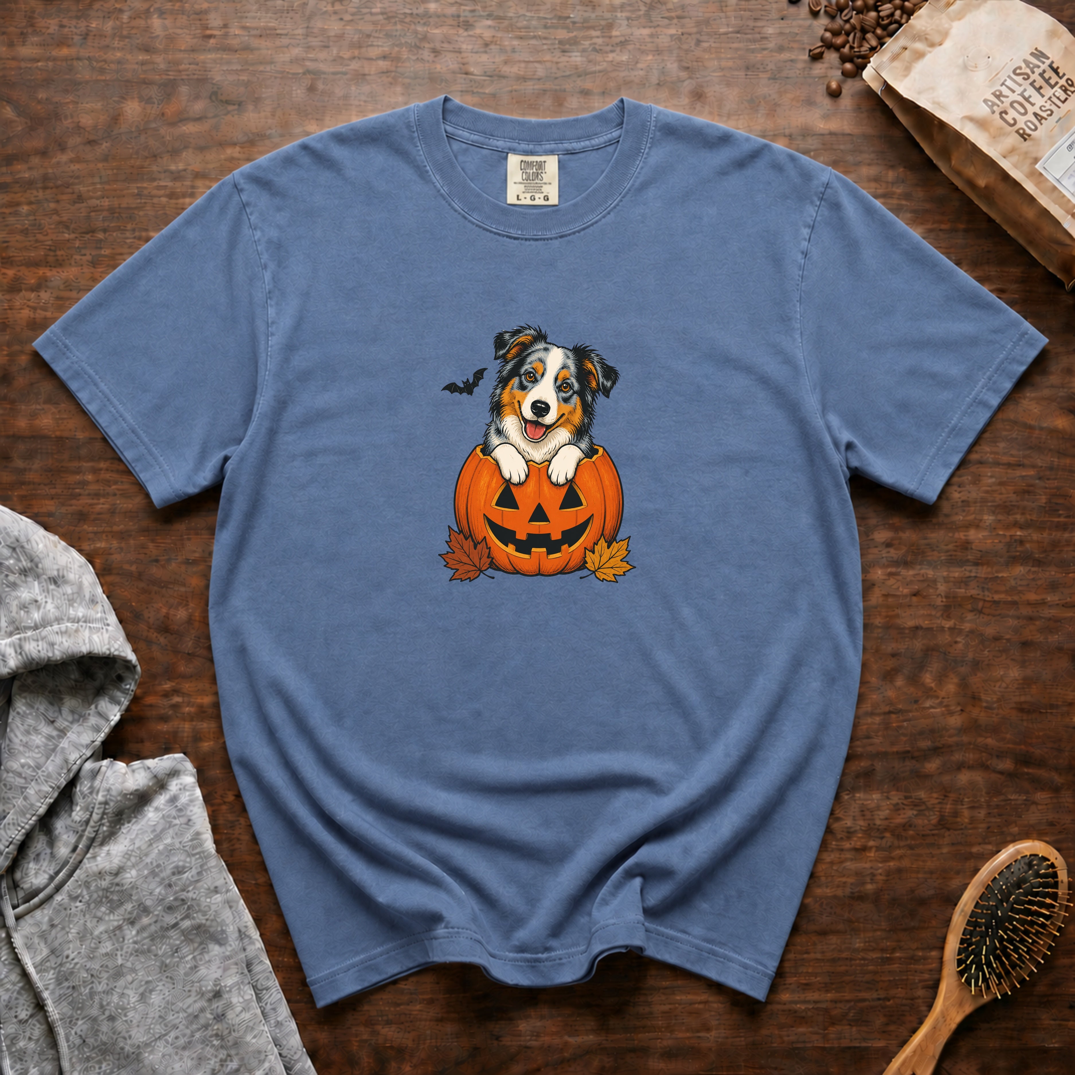 Australian Shepherd Halloween T-Shirt — Blue Jean