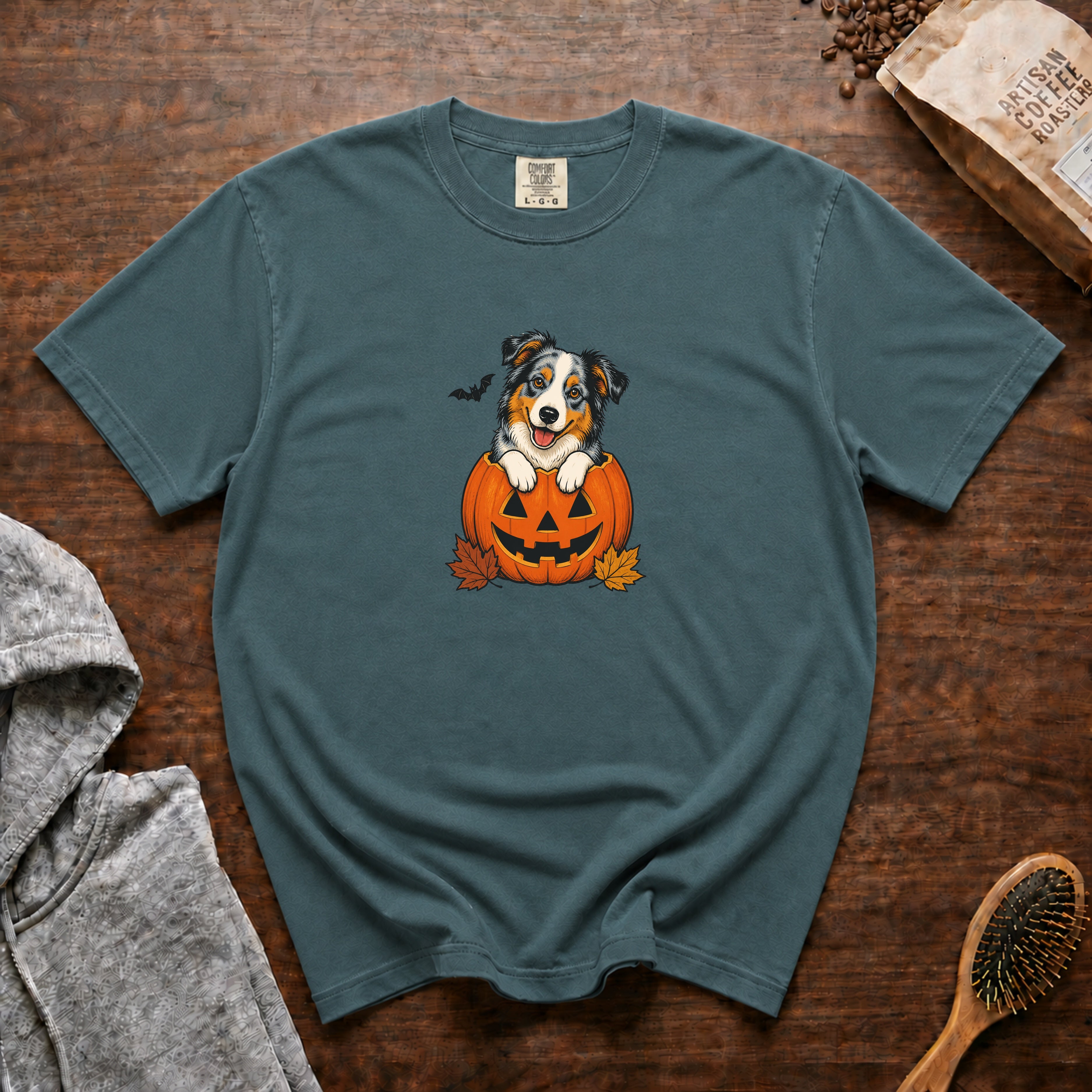 Australian Shepherd Halloween T-Shirt — Blue Spruce