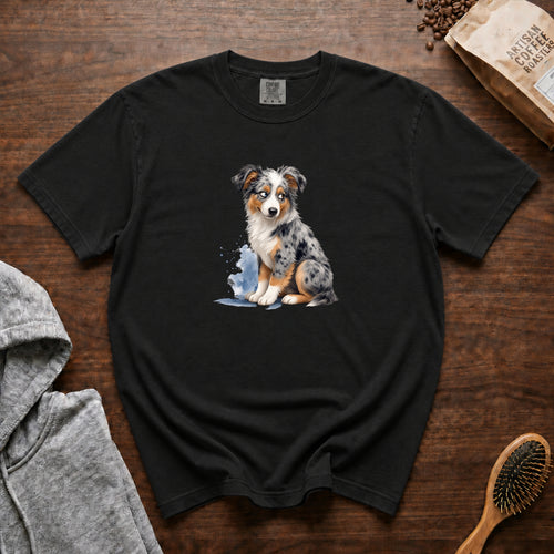 Australian Shepherd Side Eye T-Shirt — Black